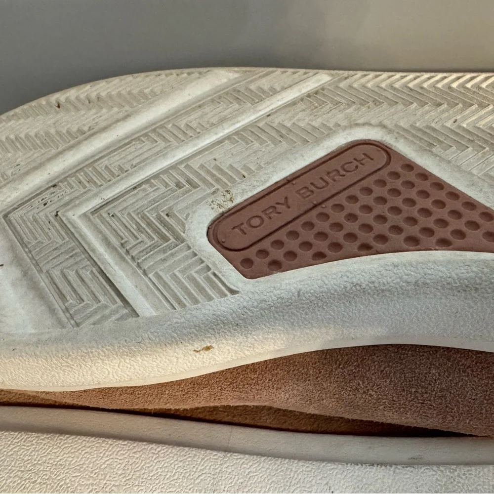 Tory Burch Pink Howell Court Suede Skater Sneakers